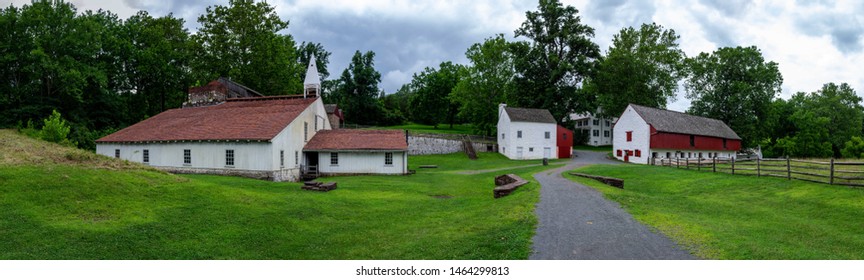 The Hopewell Iron Furnace Complex And Layout From A Distance.