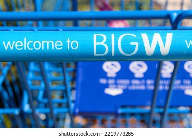 Hoppers Crossing, Vic Australia - October 20 2022: Big W Shopping Trolley