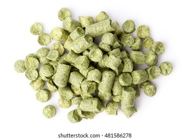 Hops Pellets Isolated On White Background 