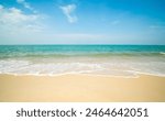 Horizon beautiful landscape summer season panorama front view tropical sea beach white sand clean blue sky cloud background calm nature ocean wave water travel holiday relax at island sun day time