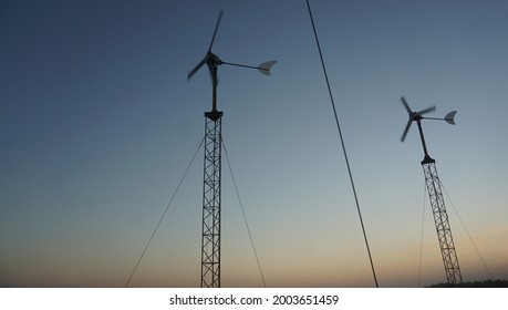 Horizontal Axis Wind Turbine In Ciheras, Tasikmalaya, West Java Indonesia 