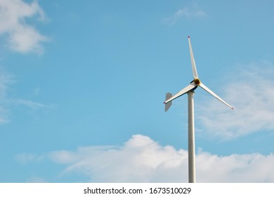 Horizontal Axis Wind Turbine And Sky