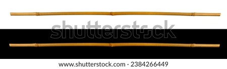 Horizontal bamboo wooden stick isolated on white and black background