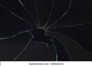 Horizontal Broken Glass Black Background