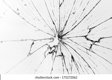 Horizontal Broken Glass White Background