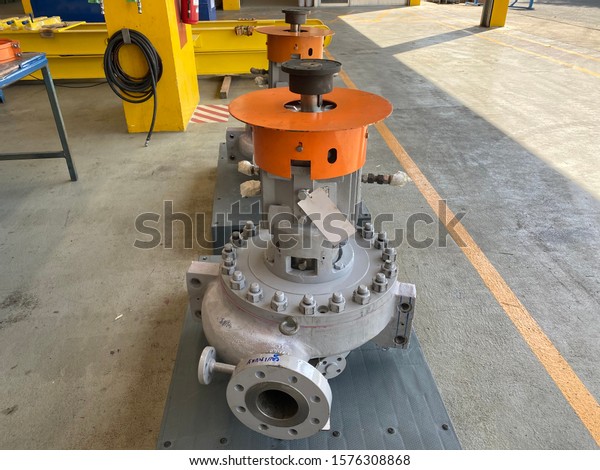 Horizontal centrifugal pump assembly for\
installation on\
site.