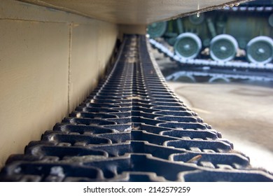 Horizontal Close Up On Top Of Tank Tread