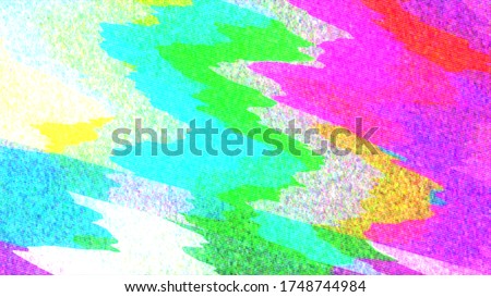 Horizontal distortion of broken video image on black background, VHS effect, glitch digital color pixel noise. Stock abstract pixel background glitch texture. Color digital noise, VHS corrupted signal