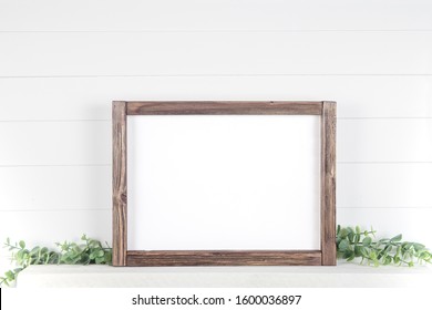 Horizontal Frame Mockup - Wooden Farmhouse Sign - Wall Art 