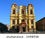 Horizontal Front view of Catholic Dome in the Unirii Plaza, City of Timisoara - Romania