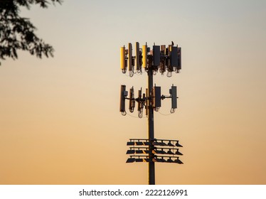 Horizontal Image Of A Cellphone Tower 