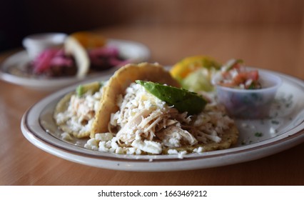 Horizontal Image Of Cochinita Pibil And Norteno Tacos