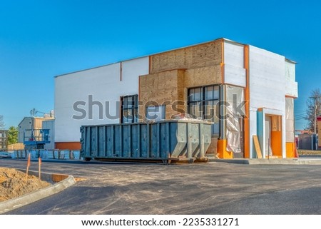 Horizontal image of  an construction project for a new fast-food store