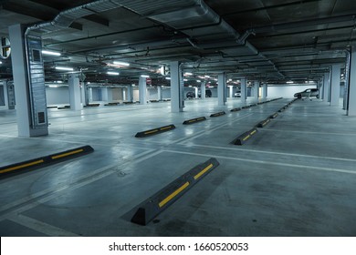 Horizontal Image Of Empty Underground Parking Lot