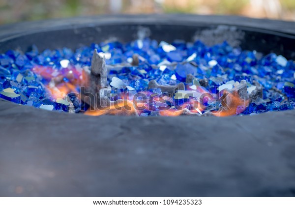 Horizontal Image Gas Fire Pit Flames Stock Photo Edit Now 1094235323