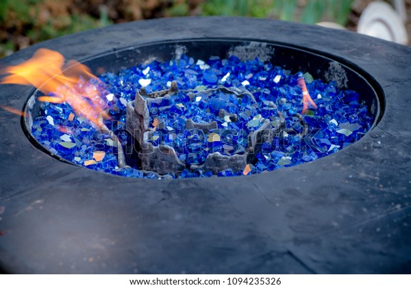 Horizontal Image Gas Fire Pit Flames Stock Photo Edit Now 1094235326