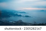 A horizontal image of the Yellow Sea near the Gunsan city at sunset