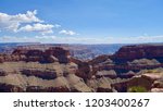 Horizontal long shot of grand canyon panorama with eagle point
