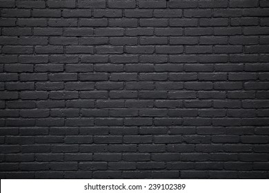 horizontal part of black painted brick wall - Shutterstock ID 239102389