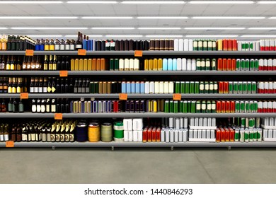 Horizontal Photo Mockup Of Beer Bottles And Cans On Shelves In Supermarket Brandles And Suitable For Presenting New Beer Bottles And Packaging Or Label Designs Among Many Others.