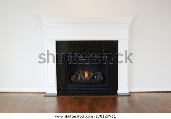Horizontal Photo Natural Gas Fireplace White Stock Photo Edit Now