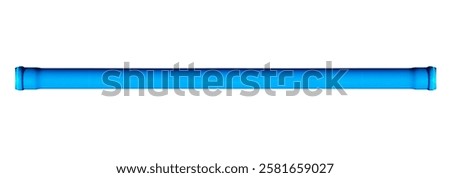 Horizontal plastic gutter pipe. On isolated white background.