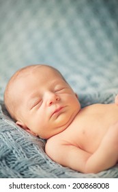 Horizontal Portrait of Newborn Baby Sleeping Peacefully