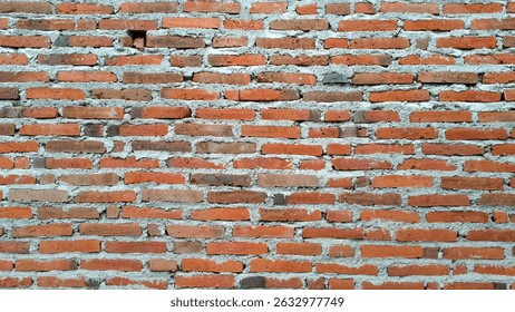 Horizontal Red Brick and Cement Pattern: Classic Wall for Real Estate and Interior Design Mockups