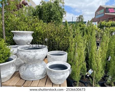 Horizontal shot of beautiful chalkboard large pots. 