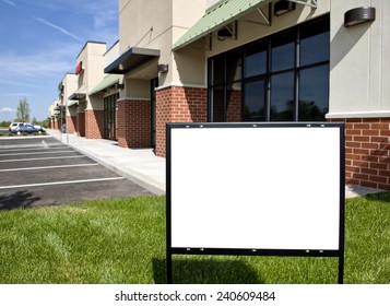 Horizontal Shot Of Blank Commercial Real Estate Sign