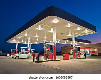 Horizontal shot of a gasoline station and convenience store REWORKED.