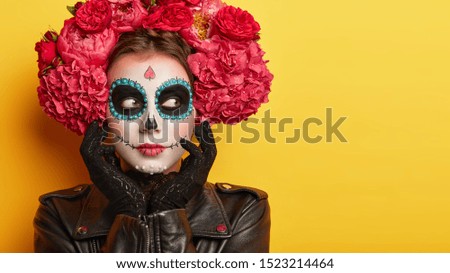 Similar – Image, Stock Photo Woman with painted face