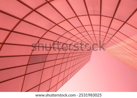 Horizontal spherical sinusoidal lines of pink tones close-up.