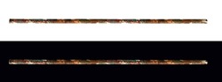 Horizontal Tubular Pole, Old Rusty With Peeling Paint On Isolated Black And White Backgrounds