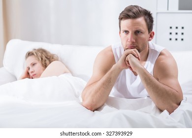 Horizontal View Of Couple Having Marital Problems