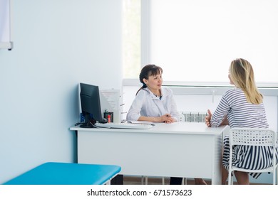Horizontal view of happy patient at doctor's office