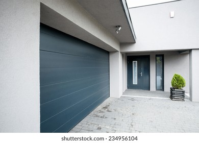 Horizontal View Of House With The Garage