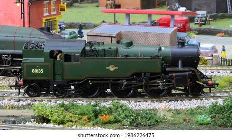 Horley, Surrey, UK, June 4 2021: A Model Of A British Steam Locomotive