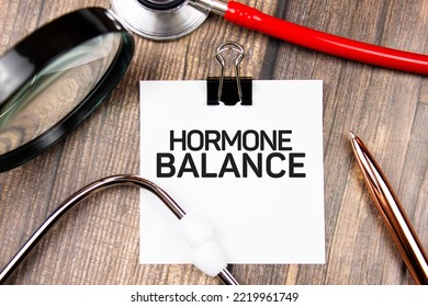 The hormonal balance - text. Hormonal balance - medical concept. - Shutterstock ID 2219961749