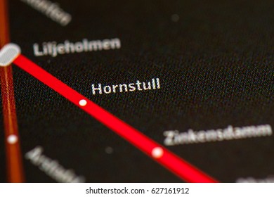 Hornstull Station. Stockholm Metro Map.