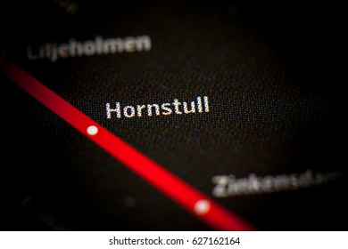 Hornstull Station. Stockholm Metro Map.