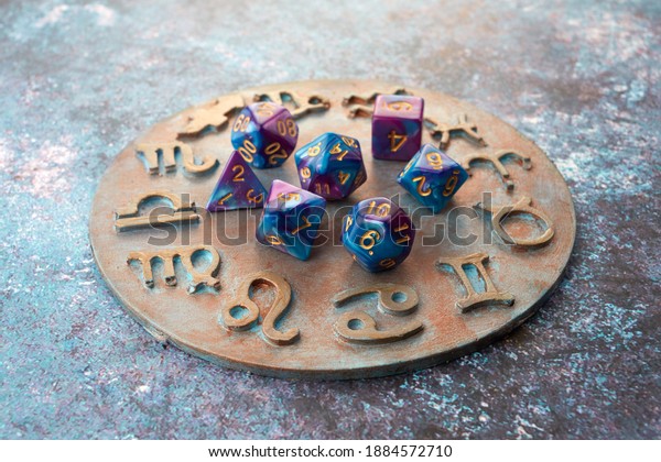 Horoscope Circle Divination Dice Fortune Telling Stock Photo Edit Now 1884572710