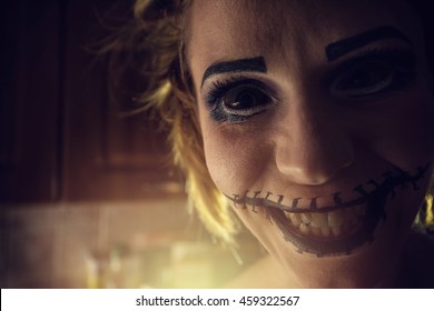 Horrible Girl Scary Mouth Eyes Stock Photo 352016018 | Shutterstock