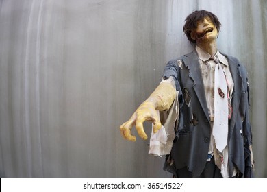 Horrible Scary Zombie Business Man. Horror. Halloween.