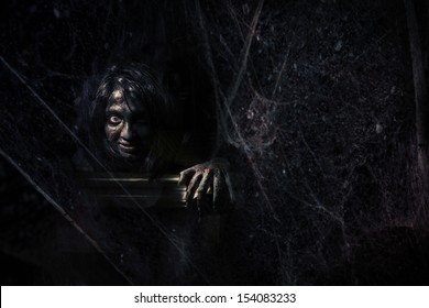 Horror Scene Of A Woman. 