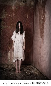 Horror Style Scene - Alone Girl In Creepy House