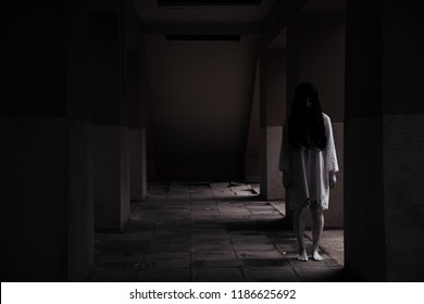 Horror Woman Ghost Creepy Standing House Stock Photo 1186625692 