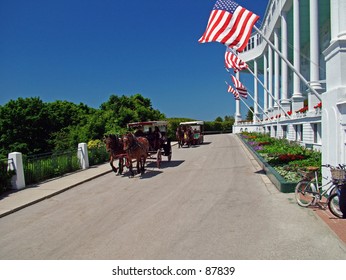 Horse Carriage Ride From The Grand Hotel In Michigan.