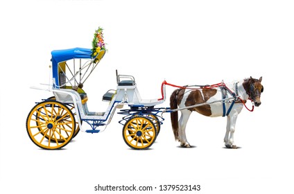 Horse Carriages For Tourist Services In Lam-pang Thailand.