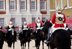 Horse Guards In Front Each Others.